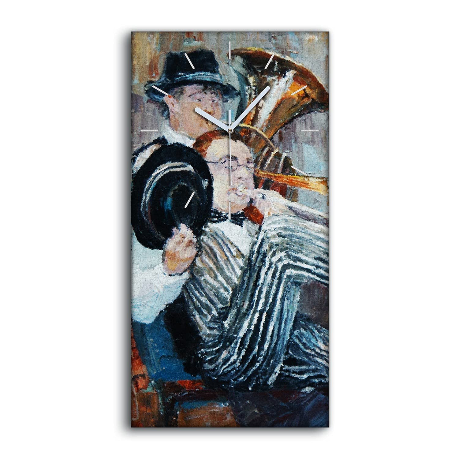 Horloge sur Toile Orchestre 30x60cm Décoration Murale Moderne pour Salon