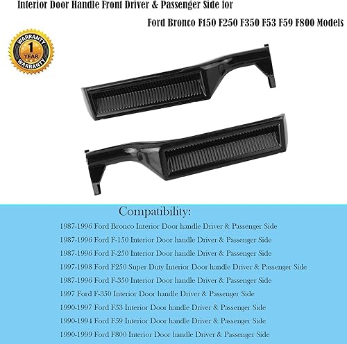 Miniatura 2 de Manija interior de metal para Ford F150 F250 F350 Bronco F53 F59 F800 1987 1988 1989 1990 1991 1992 1993 1994 1995 1996 Delantero trasero izquierdo