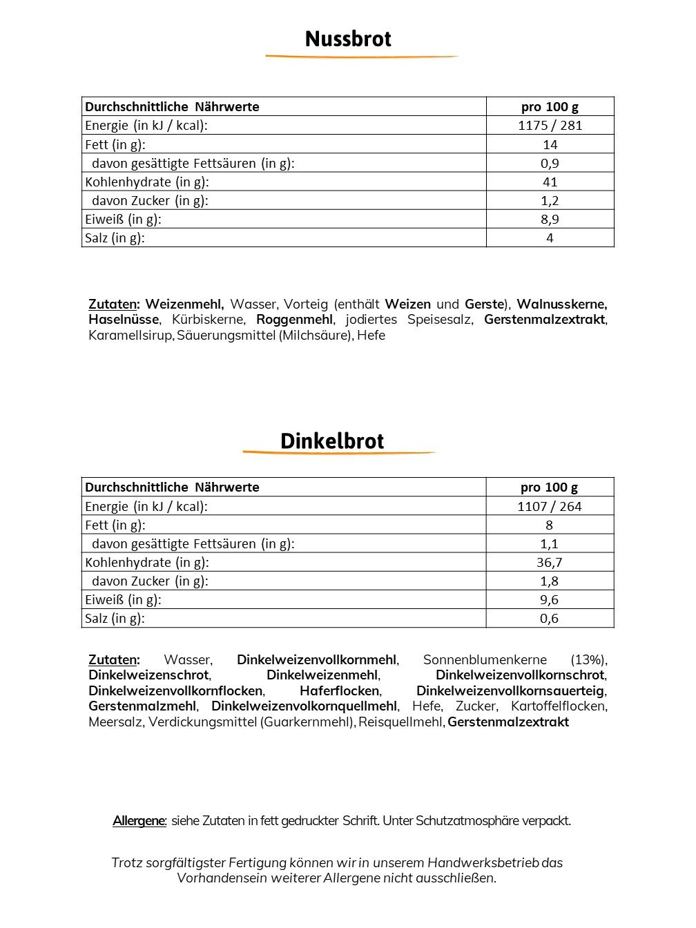 Vestakorn Handwerksbrot, Brot Auswahl - frisches Brot - 4 verschiedene Brote vom Handwerksbäcker zum selbst aufbacken in 10 Minuten