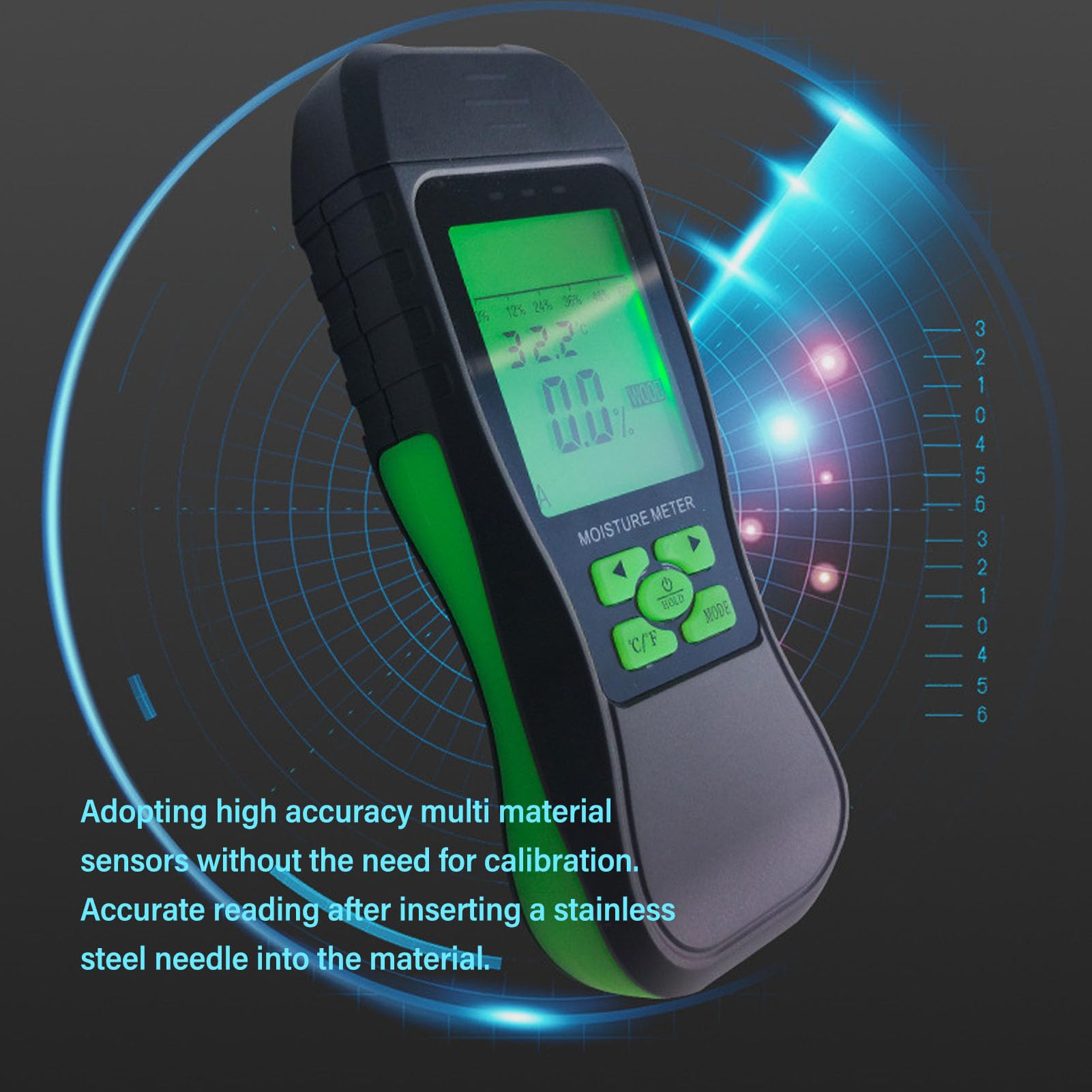 XHTLLO Wood Meter, High Accuracy LCD Digital Display Meter, Wide Range Dampness Sensor Detector, Portable Wood Dampness Meter for Construction and Woodworking