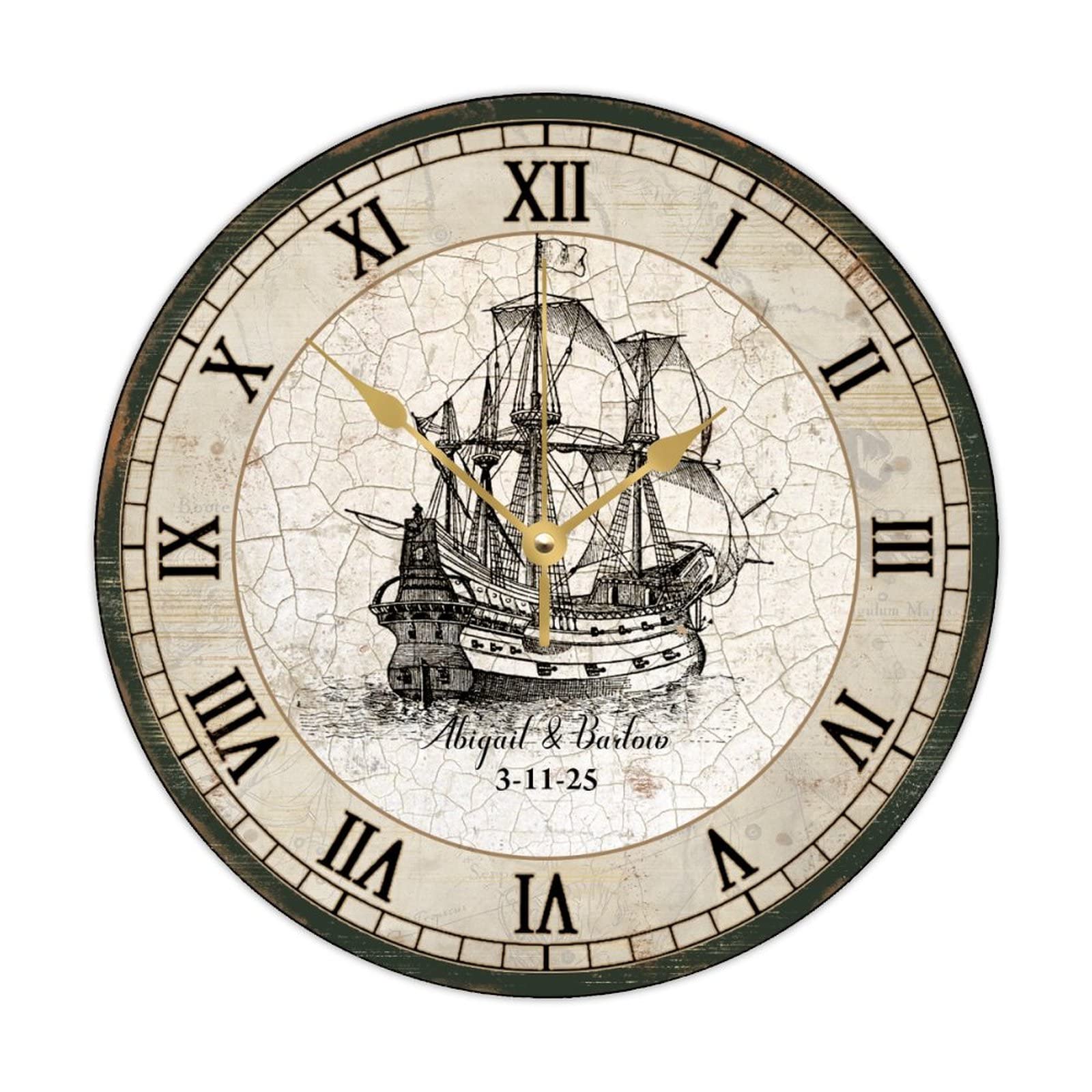 Horloge murale voilier en bois, idée cadeau idéale pour passionnés de mer