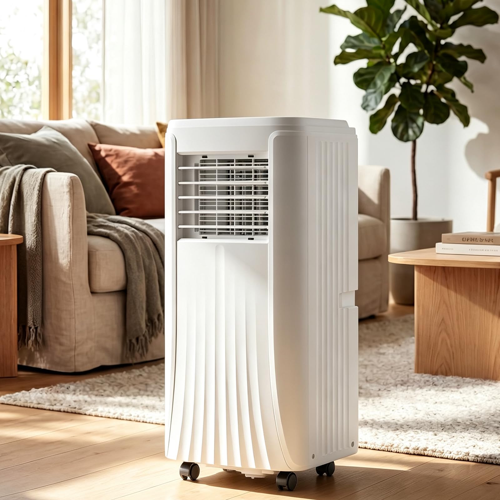 CGLYYDS Portable Air Conditioners 12,000 BTU - Cools 350 Sq.Ft Rooms, Portable Cooling Fan Air Purifier 2 Speeds 120° Oscillation 24H Timer for Home Office 12000BTU