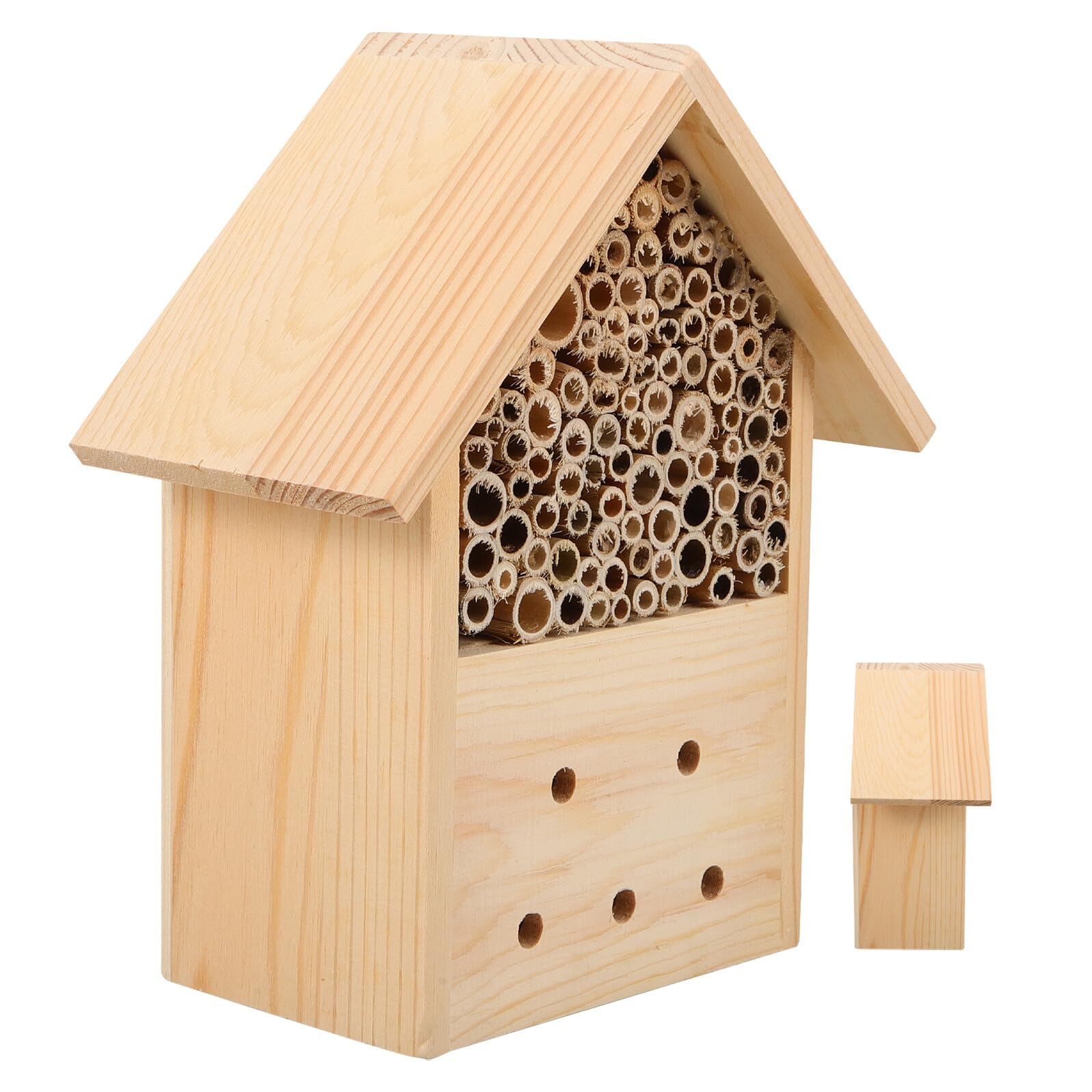 Yardenfun Holz bienenhaus für Garten Natürlicher Bienenstock zur Bestäubung Hängend Nachhaltiges Bienenhaus für Wildbienen und Gartenbiodiversität