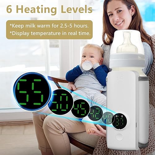 Miniatura 3 de Calentador de biberones portátil para viajes, calentamiento instantáneo y calentamiento constante, calentador de biberones portátil para leche