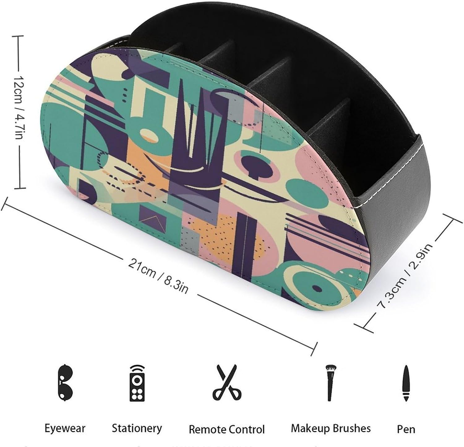 Personalized PU Leather Remote Control Holder with 5 Compartments image 2
