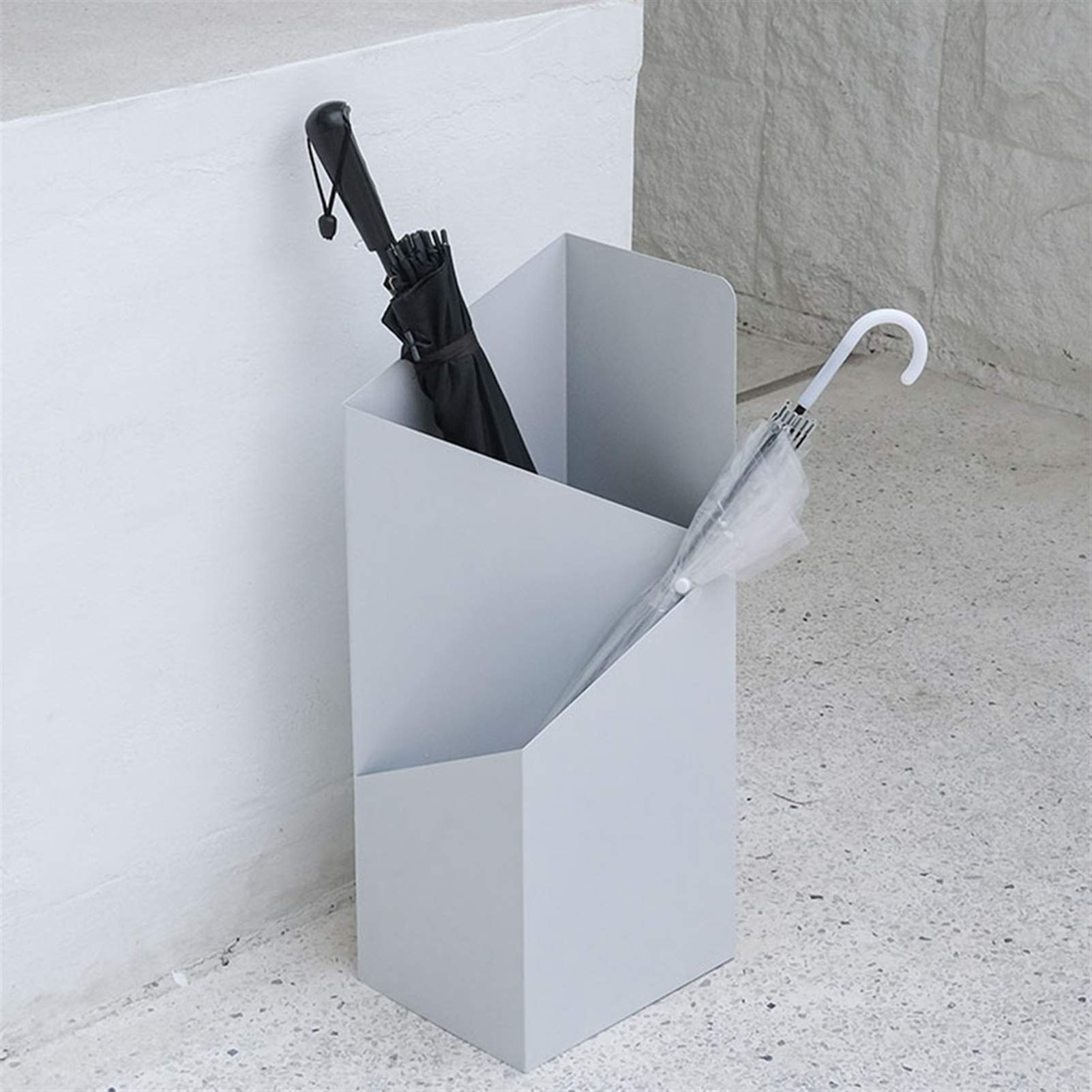 Portaombrelli in metallo a doppio strato per casa e ufficio, salvaspazio, design elegante per corridoio, disponibile in bianco, nero, rosso