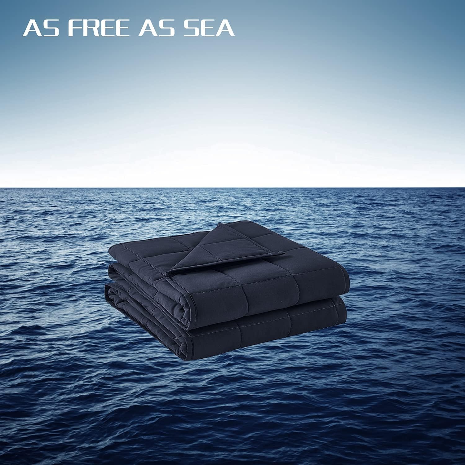 BB BLINBLIN Weighted Blanket (Navy Blue 48"x72" 15lbs) with a Navy Blue Duvet Cover