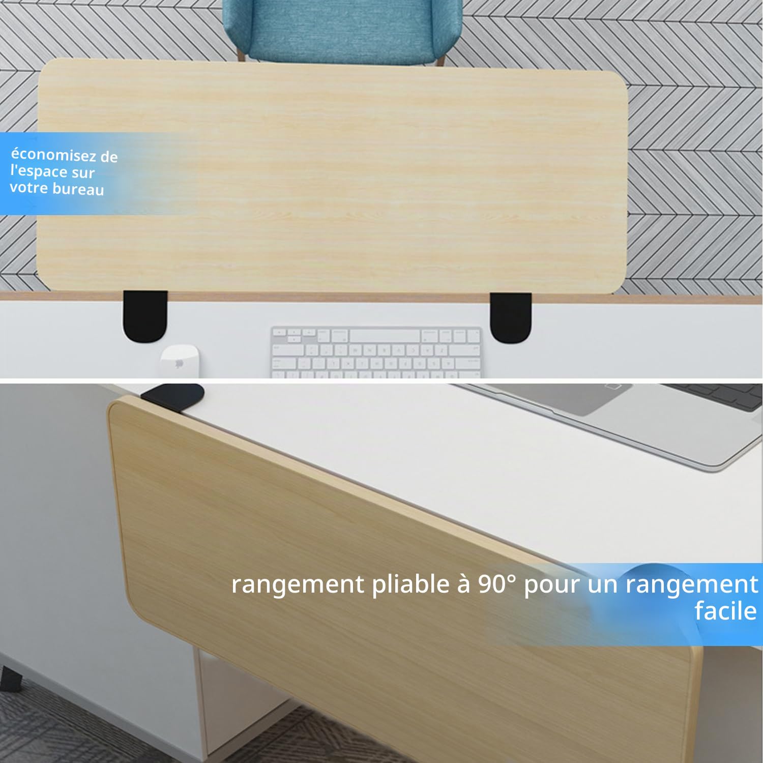 Extension de Bureau Pliable à 90° 52x25cm, Plateau d'extension Ergonomique, Rallonge pour Clavier, Installation sans Perçage, Extension Bureau Pratique (chêne - 52 x 25 cm)