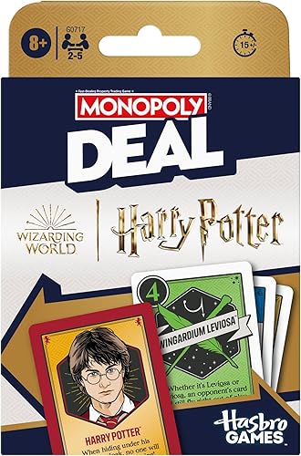Monopoly Oferta Juego de cartas de Harry Potter  Juegos familiares para niños y adultos  A partir de 8 años  2 a 5 jugadores  15 minutos  Tamaño de