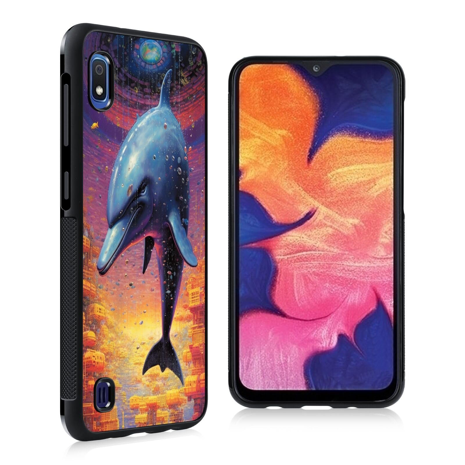 KUAVETO Case Suitable for Samsung Galaxy A10 Dolphin-aa1123 Pattern Design Phone Case Soft Silicone Slim-Fit Flexible TPU Protective Shockproof Case for Samsung Galaxy A10 Multicolor