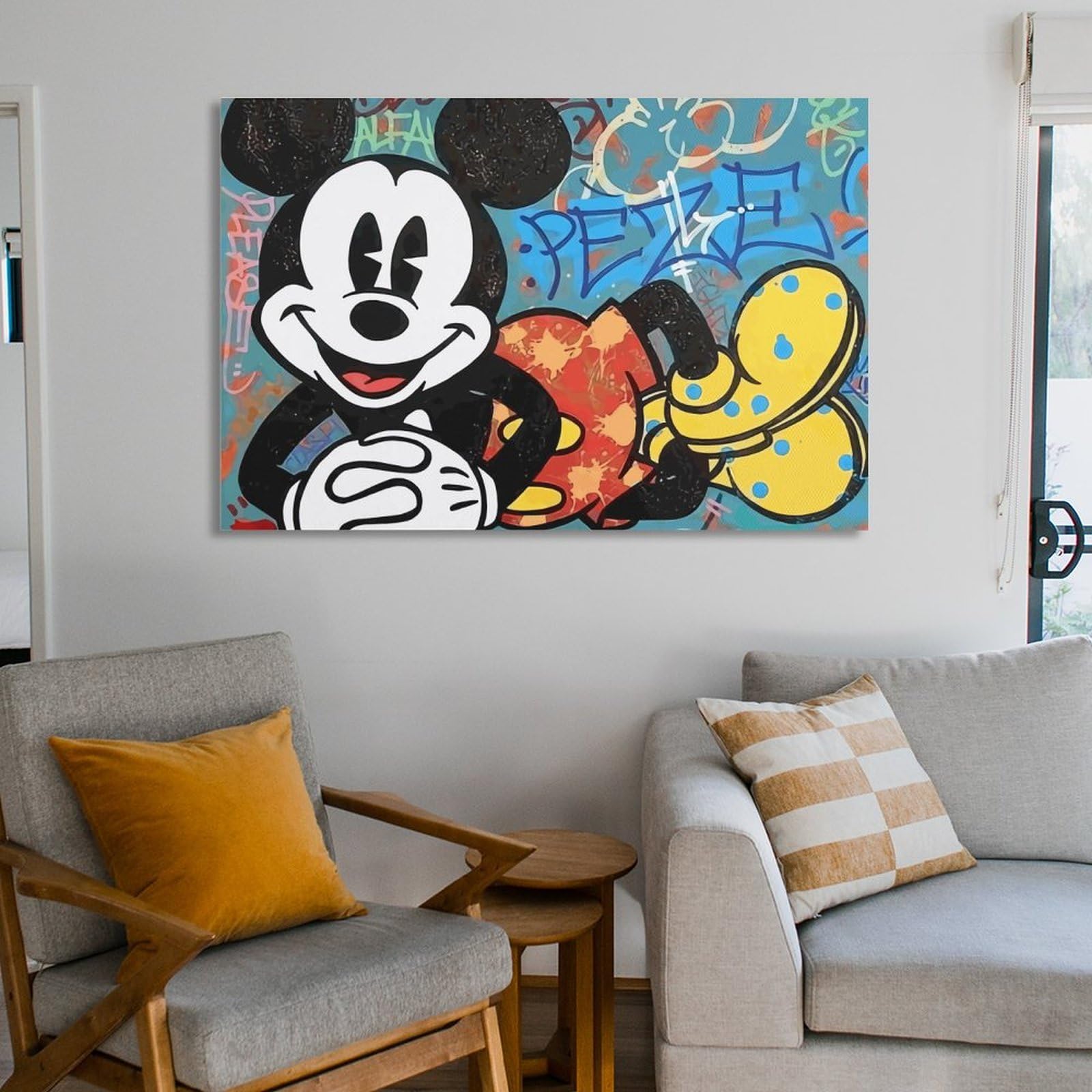 Amazon.co.jp: ミッキーマウス 壁画 キャンバス絵画 アートパネル 現代