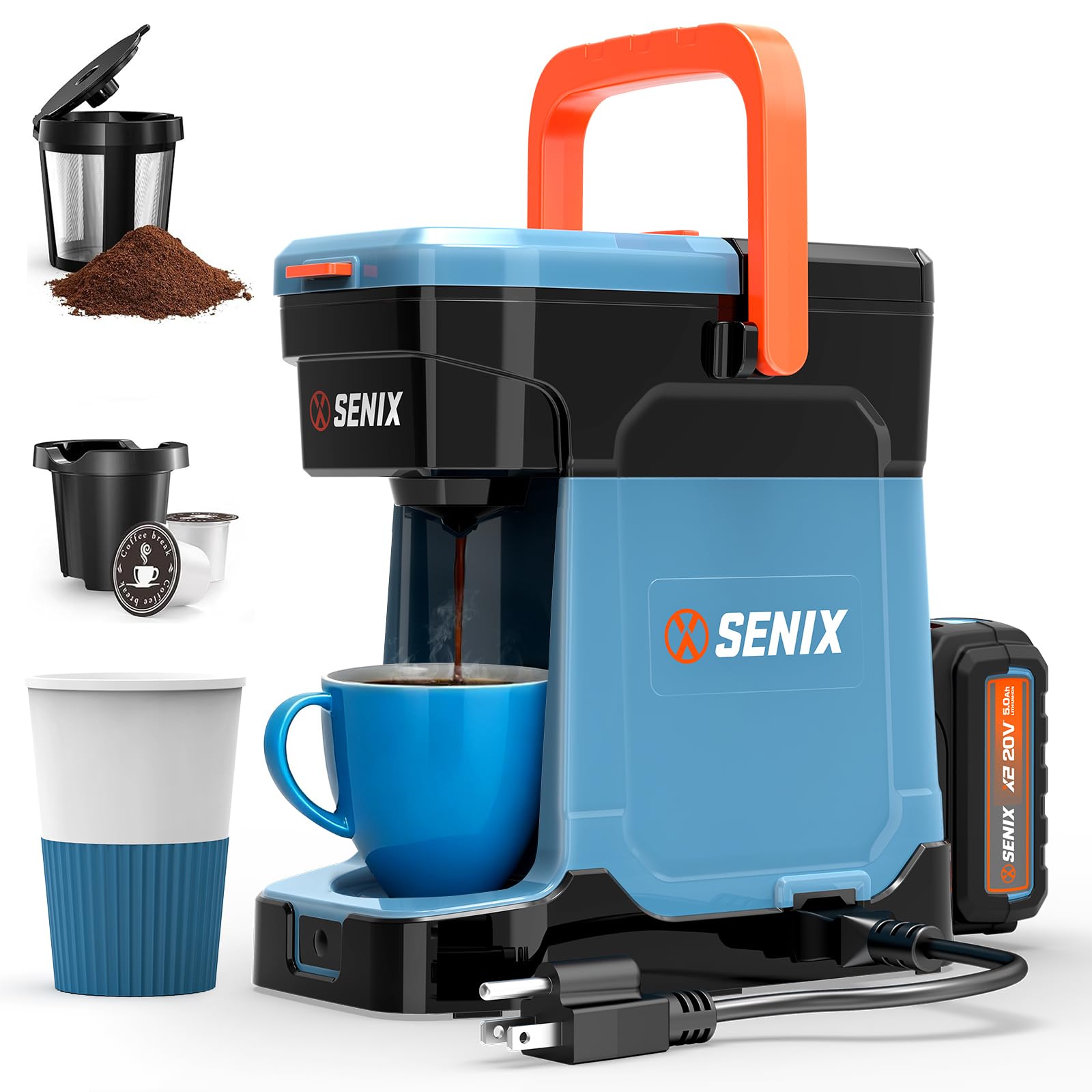 SENIX Coffee Maker, Portable To-Go Coffee Machine, 2-in-1 20