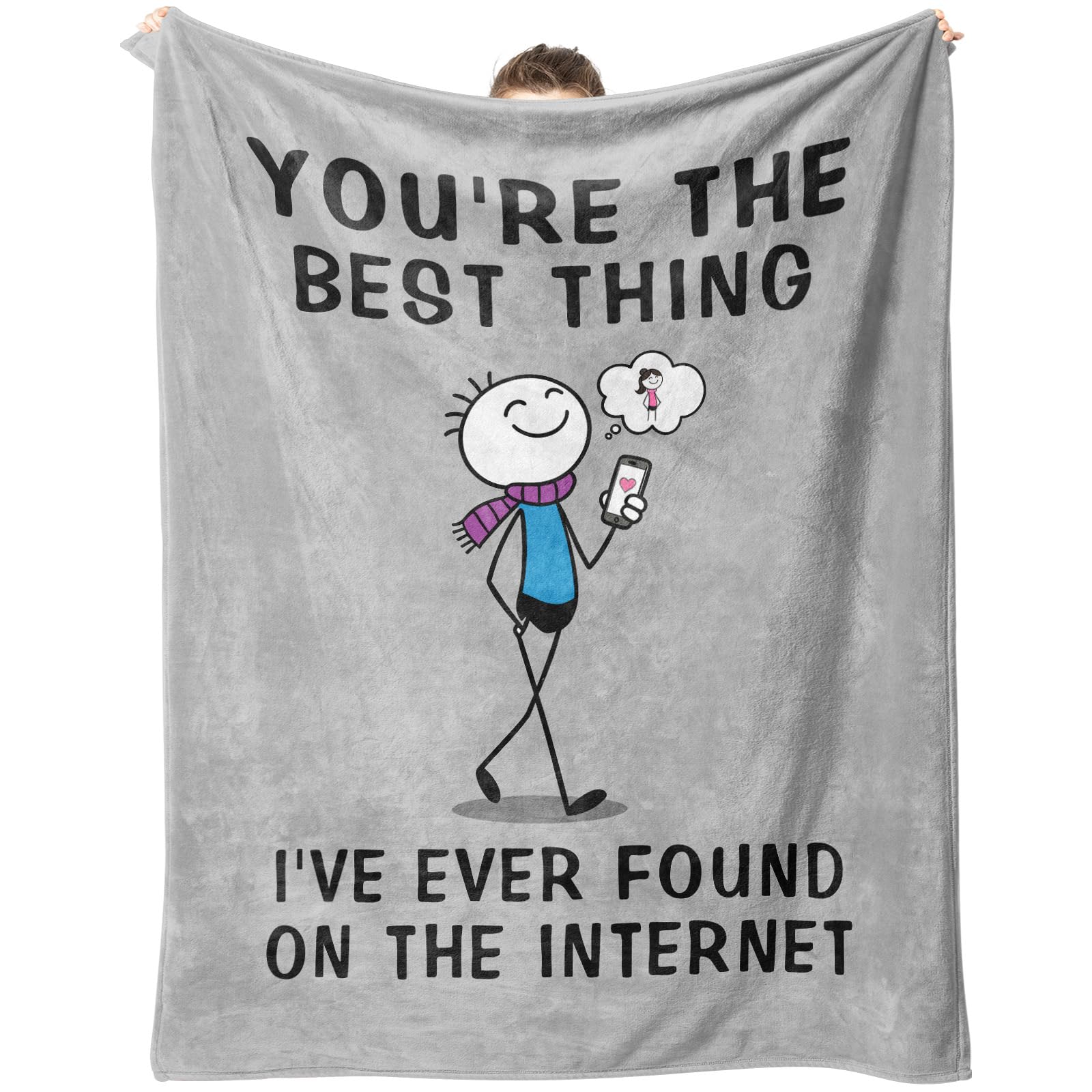 OIDFKHU Gift for Her or Him, Funny Throw Blanket 130x150cm, Romantic Couple Gifts for Girlfriend Wife Fiancée, Anniversary Birthday Valentine's Day Christmas