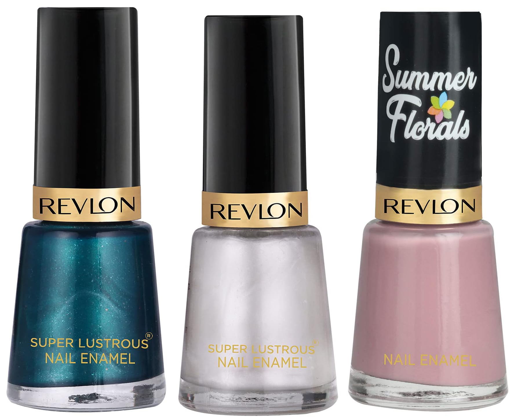 Revlon Nail Enamel & Revlon Summer Florals, Wax Flower, 8Ml; Peacock Blue, Glossy Finish; Matte Finish, Pure Pearl-image-46