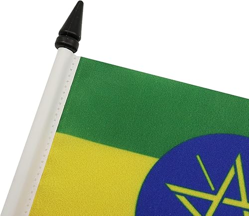 Miniatura 24 de Bandera de mesa Sierra Leona de 5 x 8 pulgadas, bandera de escritorio de Sierra Leona, 8.3 x 5.5 in, barra y base de plástico negro AZ FLAG
