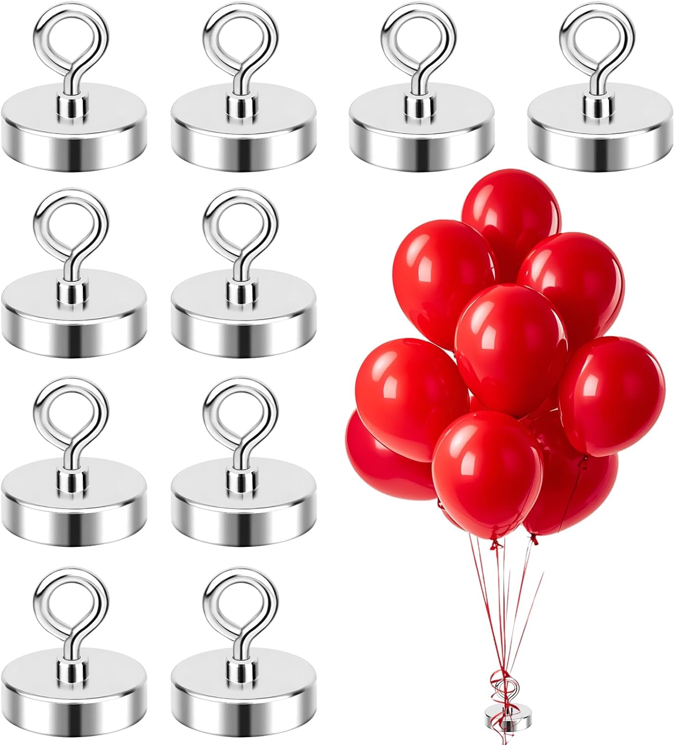 Foonary 10 sztuk obciążników do balonów – idealne jako stojak na balony wielokrotnego użytku i stojak na balony z helem i balonami, idealny na Halloween, wesela, urodziny, Boże Narodzenie i imprezy