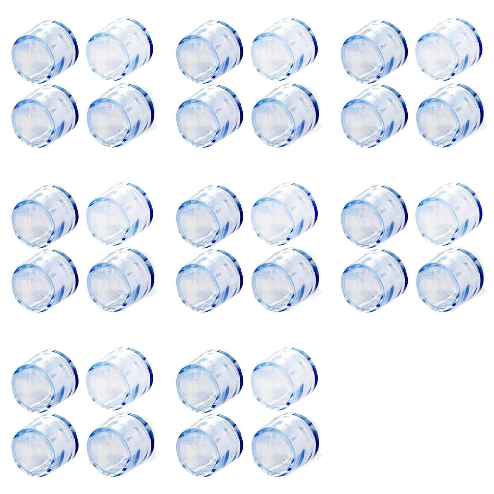 Hndhbfgrt 32Pcs Transparent Rubber Furniture Table Chair Leg Floor Feet Cap Cover Protector 15mm