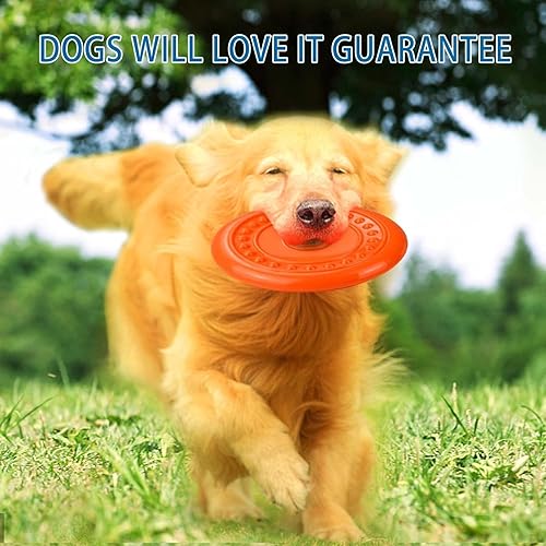 Miniatura 7 de Juguete de disco volador suave para perros masticadores agresivos, unisex, naranja, impermeable, grande, 9 pulgadas, redondo, al aire libre, tema de