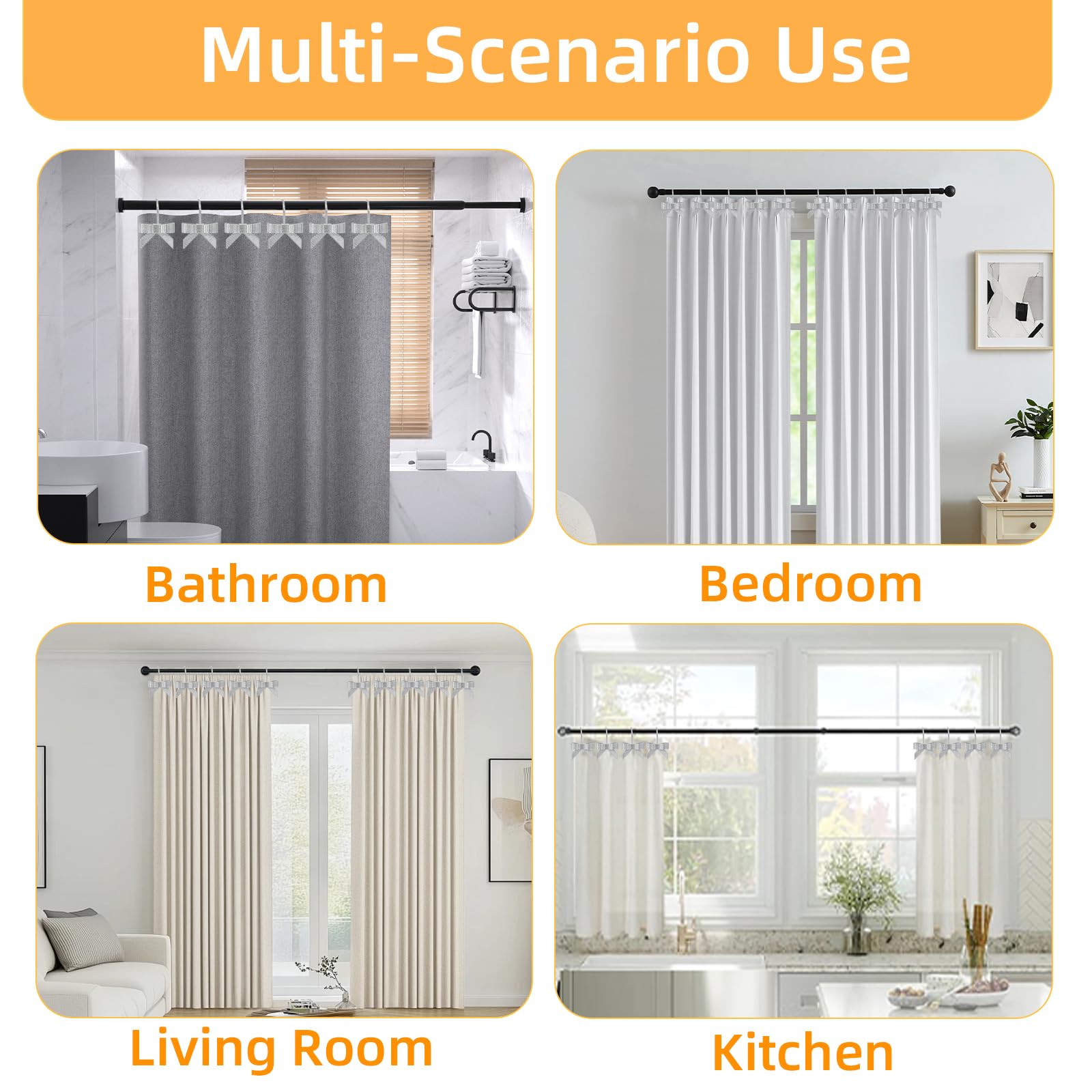 Luxury Bowknot Shower Curtain Hooks - 12pcs Silvery Metal Decorative Rings For Home Decor
