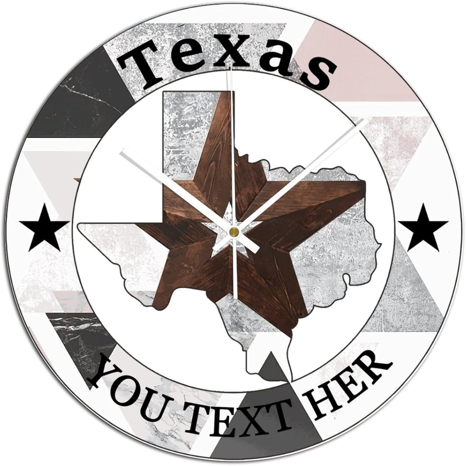 Clocks Battery Operated Outdoor Star Wall Clocks for Texas Independence Day Gifts PVC Clock for Living Room Novelty Silent Non-Ticking Wall Clocks for School 15x15