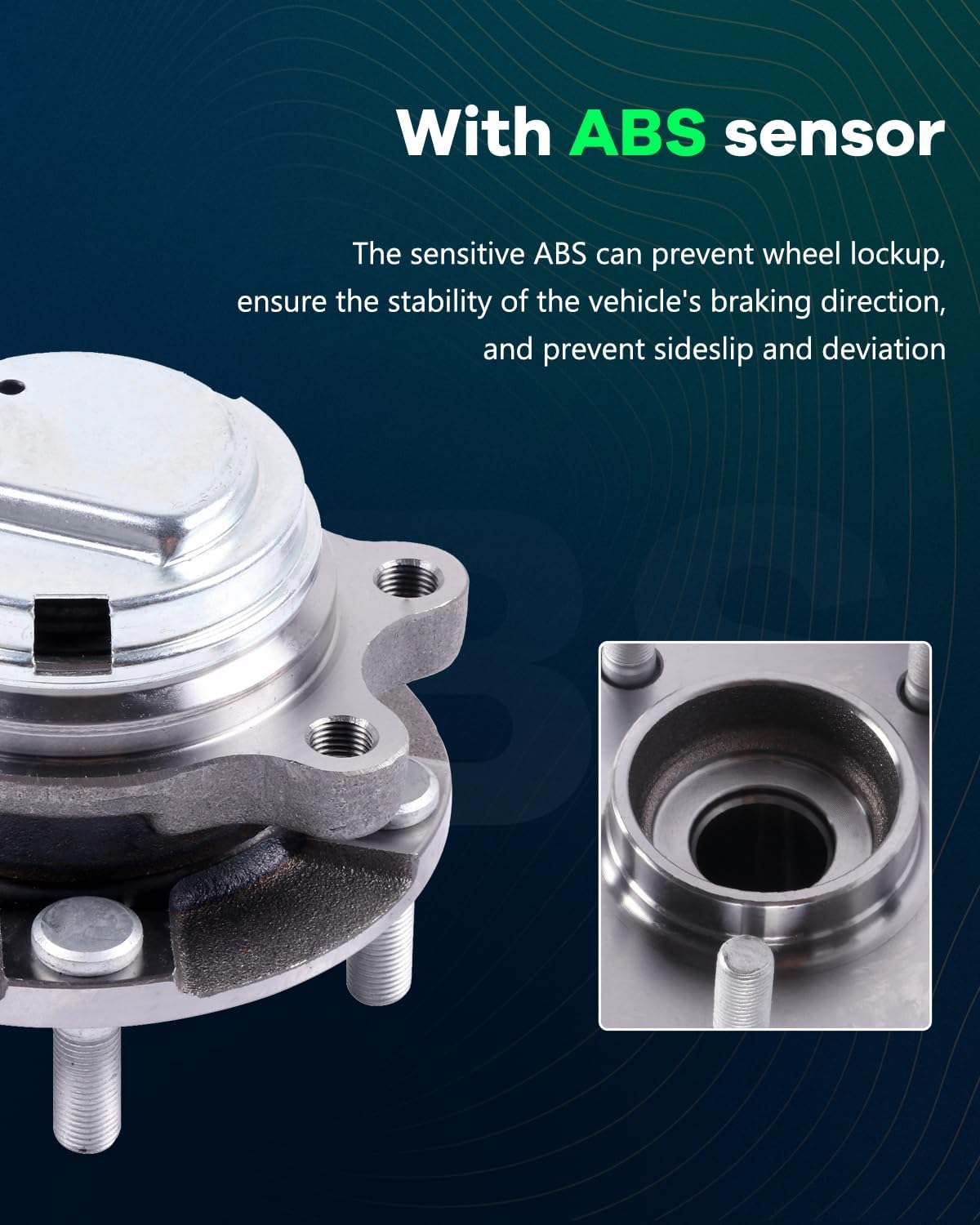 SCITOO Compatible with Front Wheel Bearing Hub HA590376 Hub Bearing Hub Assemblies 5 Bolts fits for Infiniti for Nissan Pack of 1