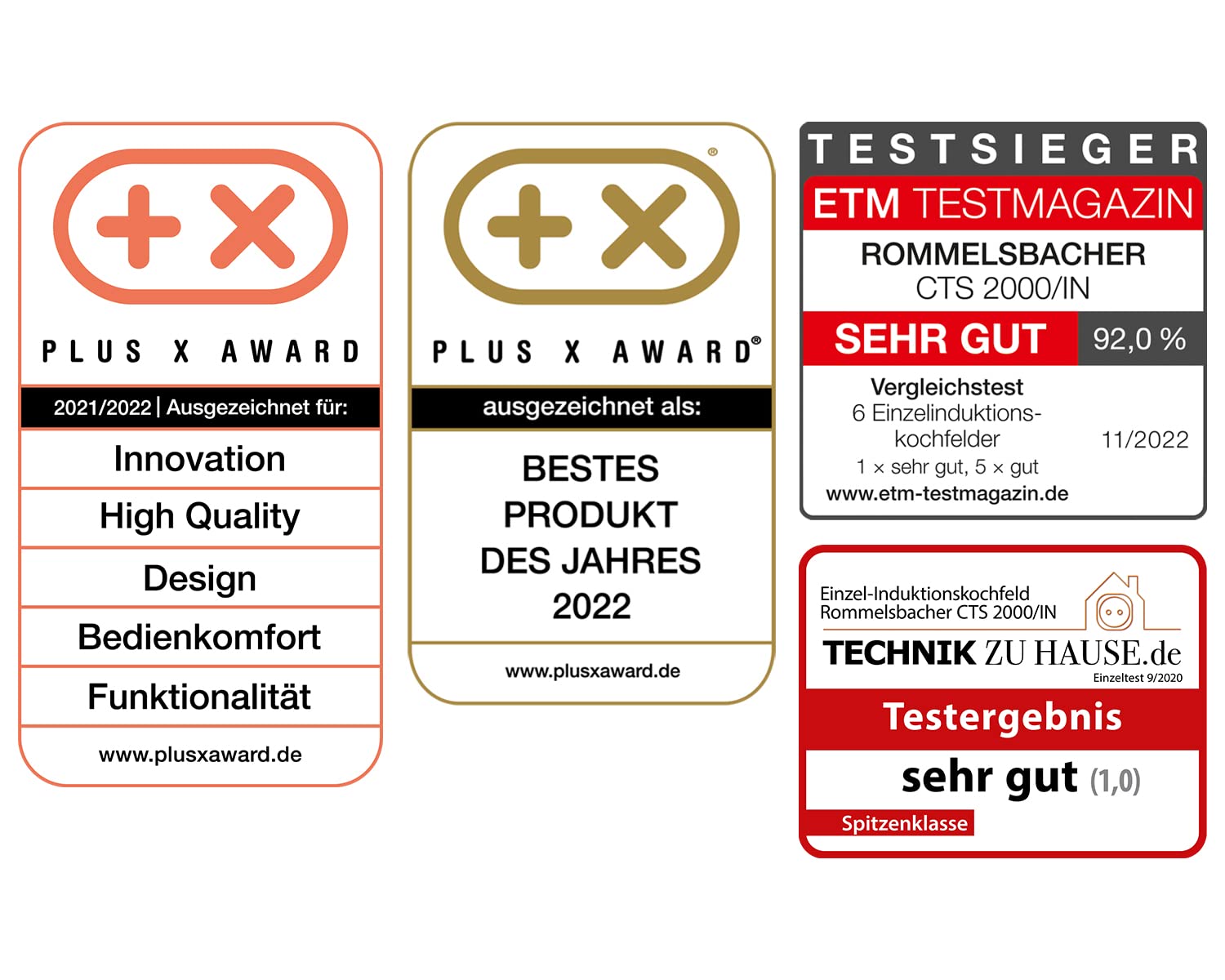 ROMMELSBACHER Einzelkochplatte CTS 2000/IN – Induktion, innovativer Temperatursensor, ersetzt viele Küchengeräte: 6 Programme (z. B. Joghurt, Sous Vide, Frittieren), individuell gradgenau einstellbar