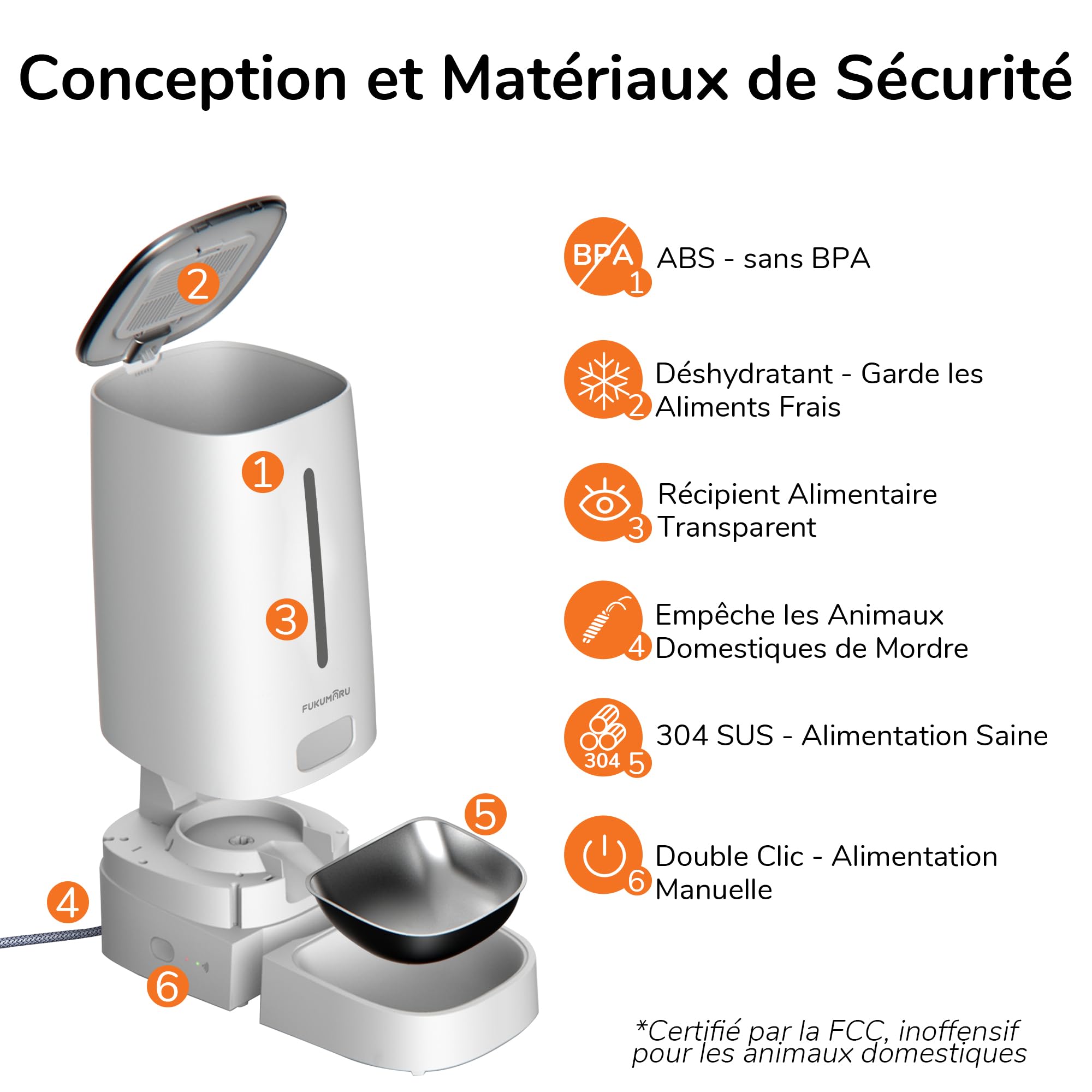 FUKUMARU Distributeur Croquettes Chat Automatique, 4L Distributeur Croquettes pour Chiens et Chats avec 2 Bols en Acier Inoxydable, 10 Repas par Jour et Contrôle de la Minuterie