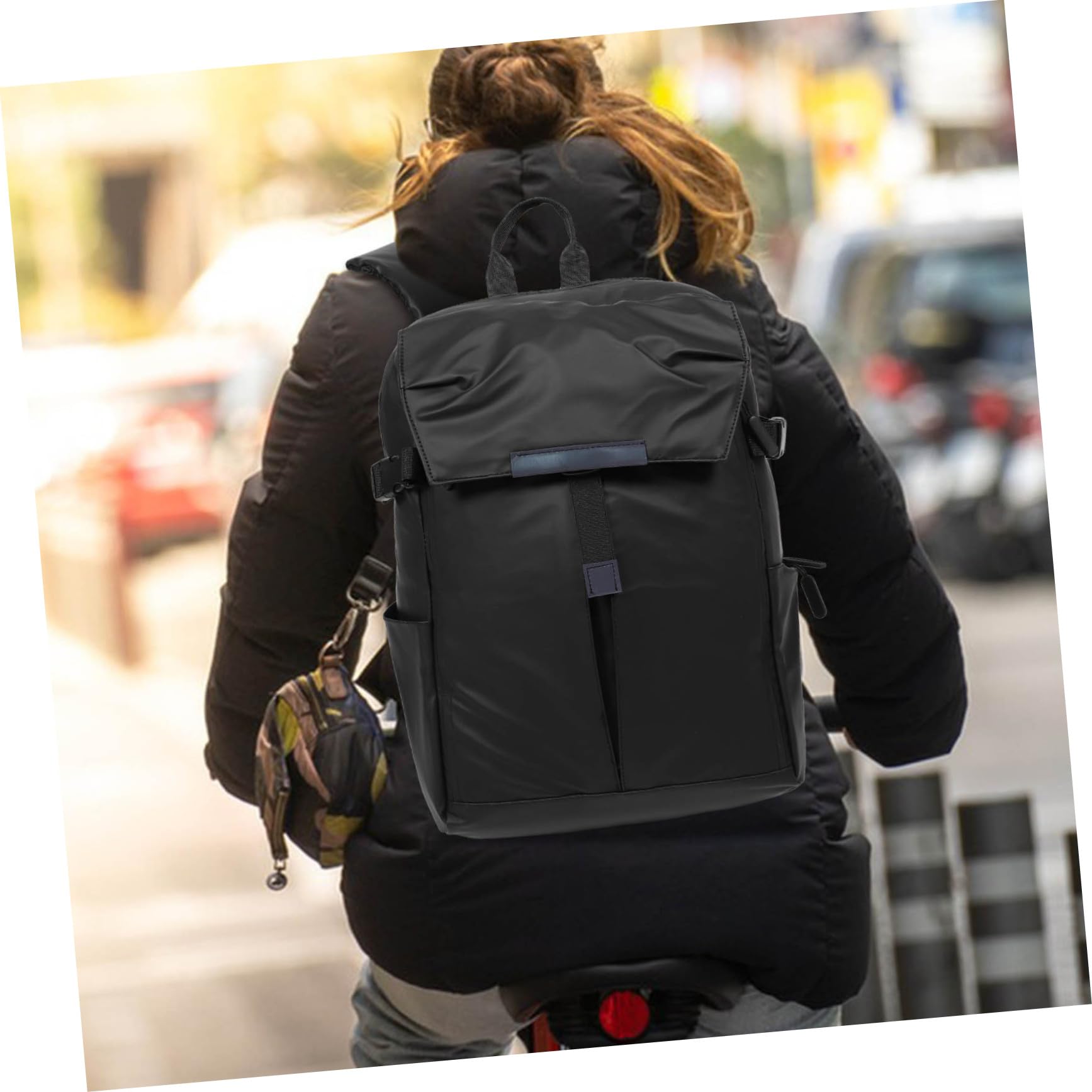 Zaino Moto Grande capacità Multifunzionale per Uomo per Viaggi e Ciclismo in Pu e Poliestere