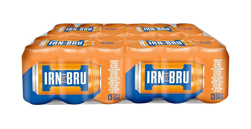 IRN-BRU Original and Best | Pack of 24, 330ml Cans | A Scottish Favorite, Bru'd in Scotland Since 1901 | Scotland's Other National Drink | Iron Brew Phenomenal Taste Soft Drink - 330ML (Pack of 24)