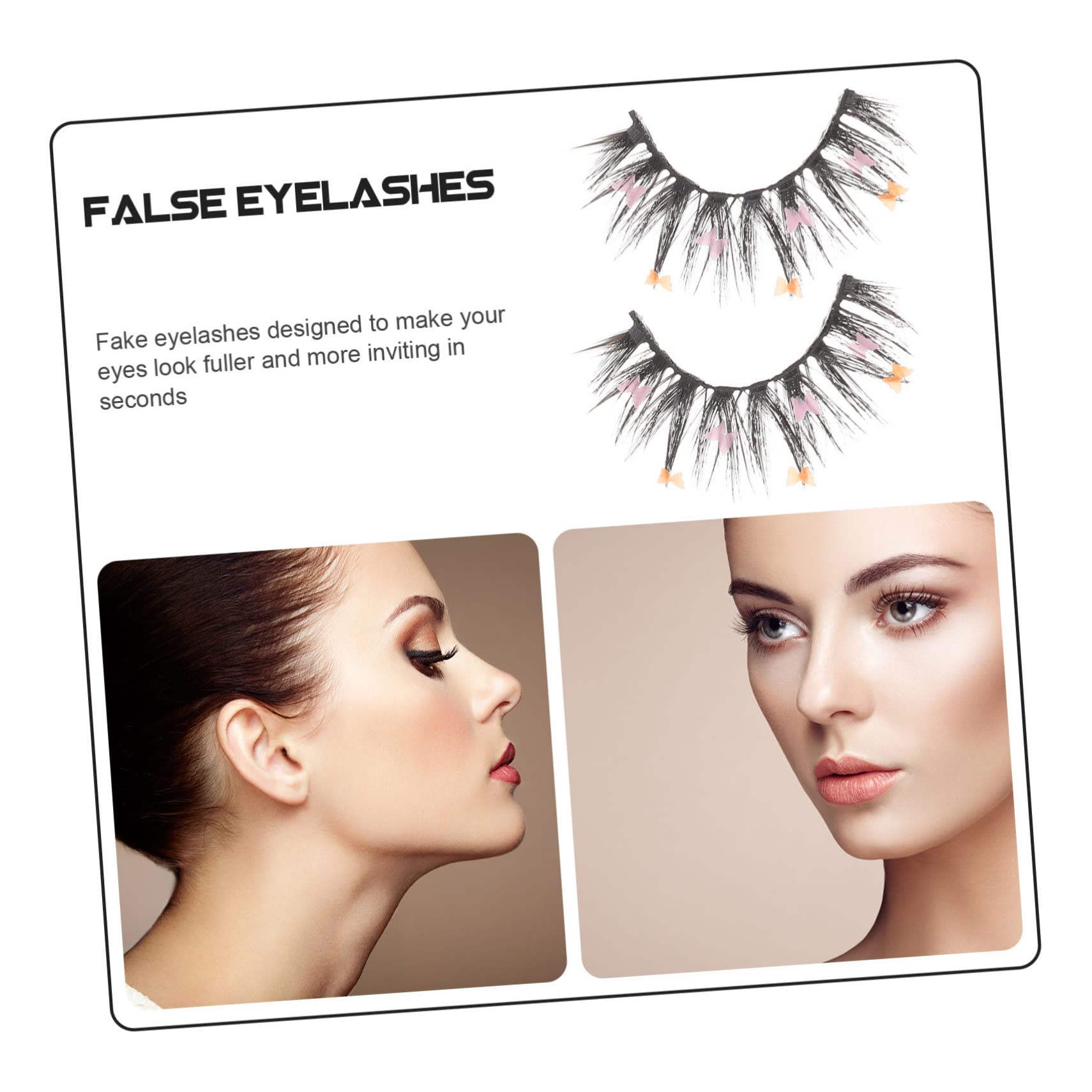 Healeved 8pares Glitter Eyelashes with Butterflies Sequins for Parties and Festivals Dramatic False Lashes