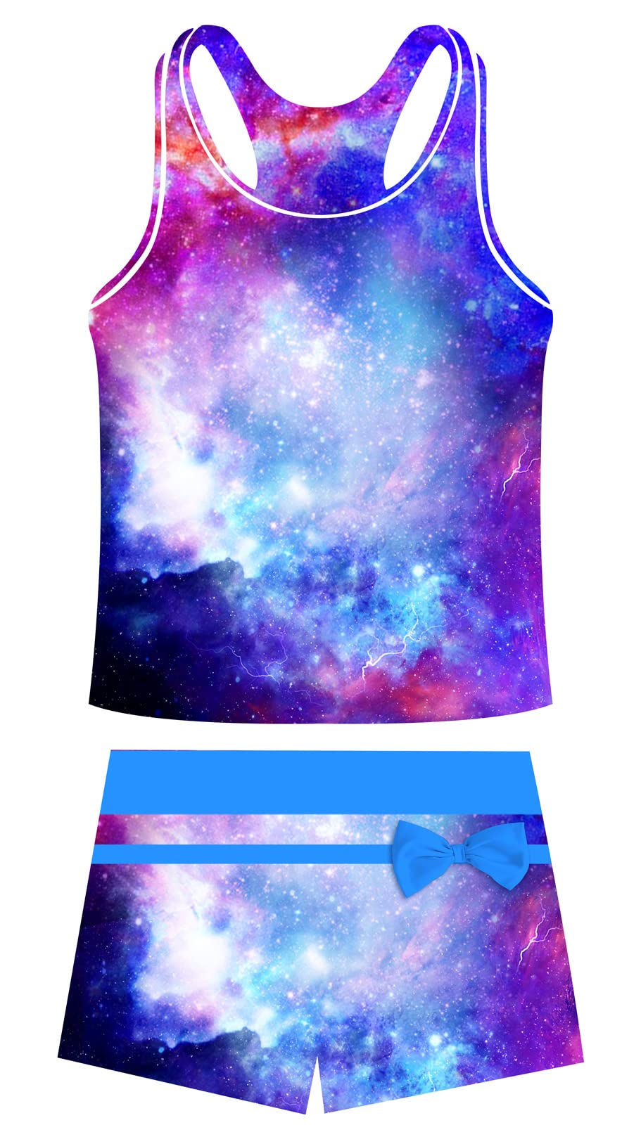 Belovecol Girls Swimsuits Two Piece Tankini Bathing Suits Boyshort Summer Beach Swimwear with Removable Bra Pads for 4-16T