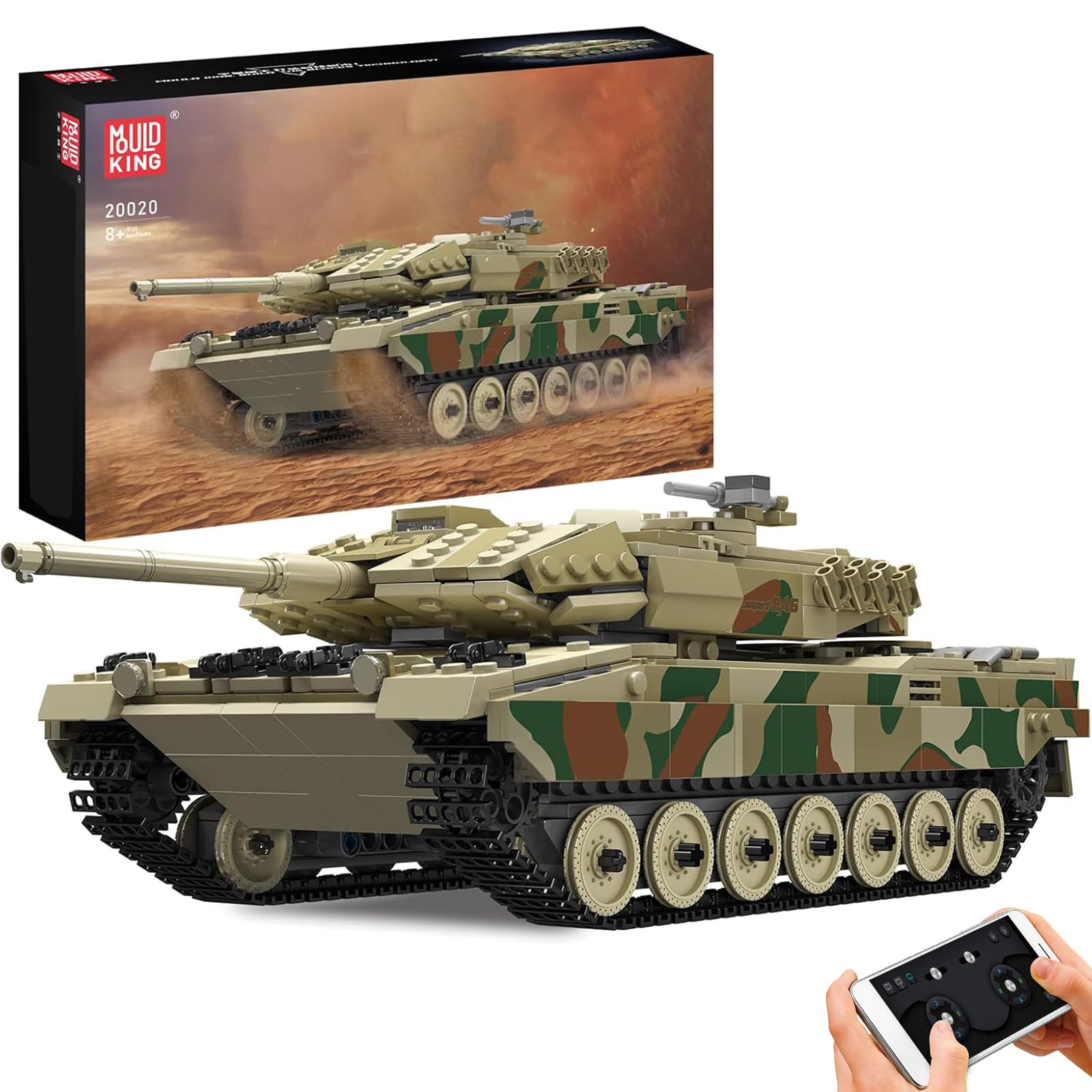 Amazon.co.jp: Mould King 20020ハイテクMOCヒョウ2戦車玩具