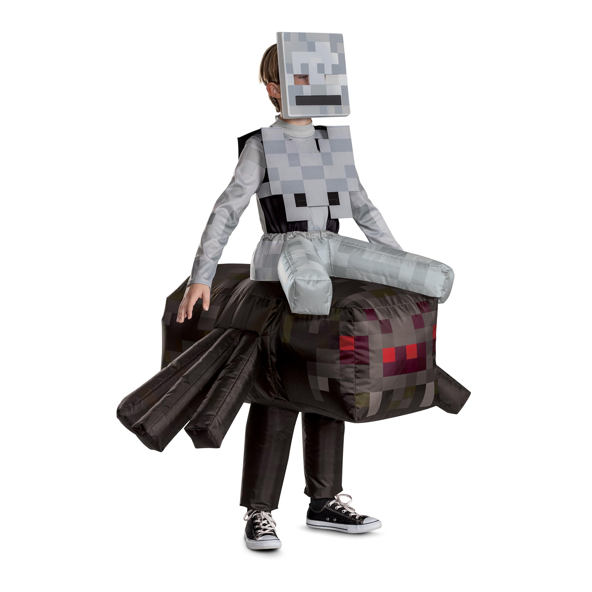 Disguise Disfraz inflable oficial de Minecraft Spider Jockey con ventilador inflable de Minecraft