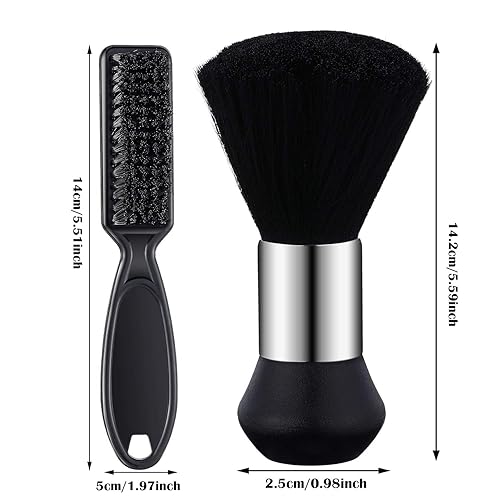Miniatura 7 de 2 juegos de cepillo de peluquero para el cuello, accesorios profesionales de peluquería suministros de limpieza, limpiadores de cepillo de nailon,