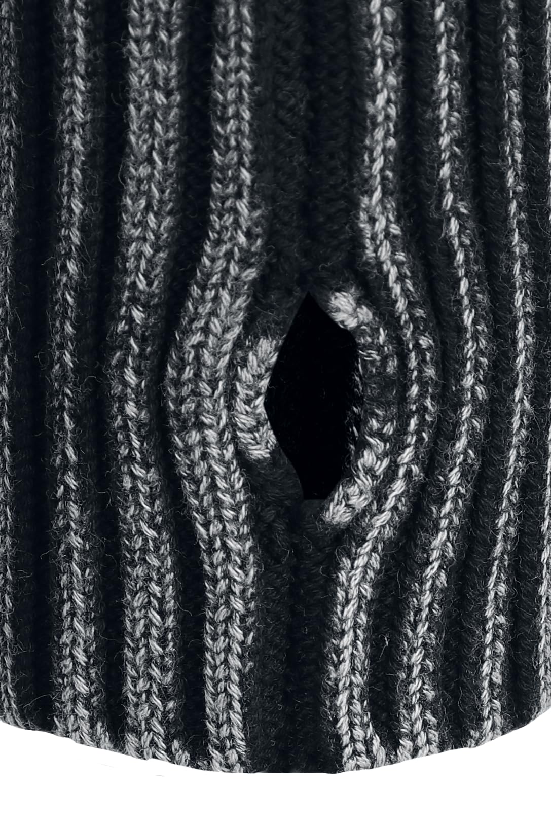 Black Premium by EMP Damen schwarzer Strickpullover mit Acid Wash und Daumenlöchern