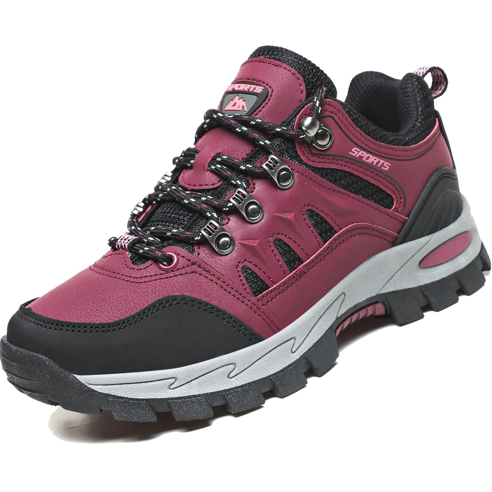 VTASQ Zapatillas de Senderismo Hombres Mujeres Impermeable Bajo Zapatillas de Camping Zapatillas de Deporte Respirable Zapatillas de Trekking Unisex Rojo Rosa 40EU