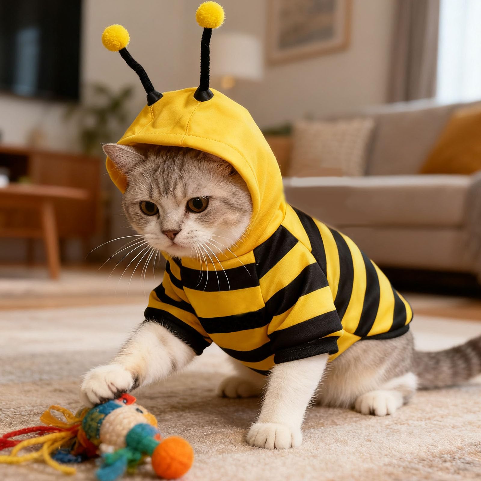 Bienenkostüm Für Katzen & Hunde – Süßes Halloween-Outfit Mit Kapuze