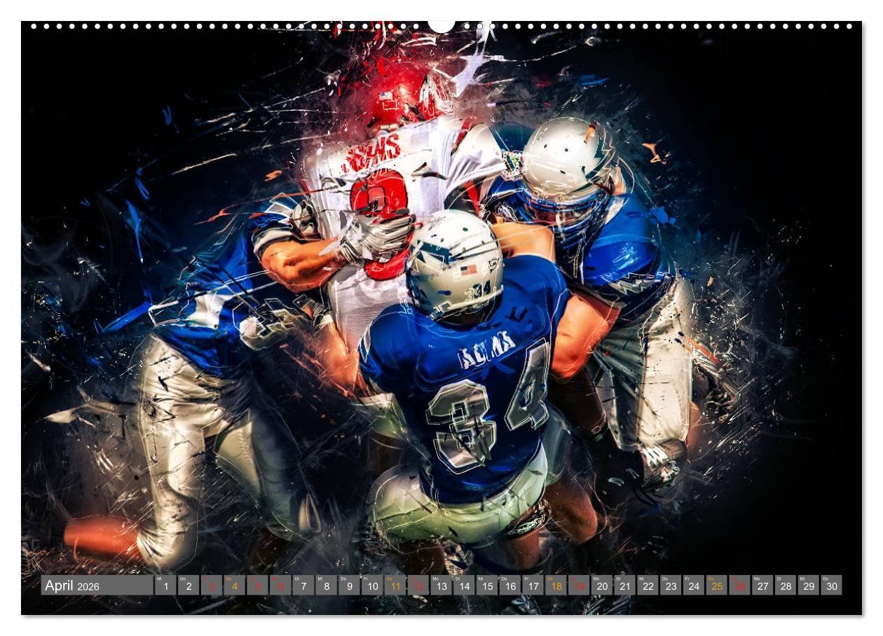 American Football - so cool (Wandkalender 2026 DIN A2 quer), CALVENDO Monatskalender: American Football, Teamsport der Extra-Klasse - beispiellose ... Kraft und Taktik. (CALVENDO Sport)