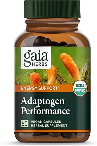 Gaia Herbs Adaptogen Performance Hongos y Hierbas - Suplemento de apoyo energético para ayudar a mantener la resistencia y la resistencia* -