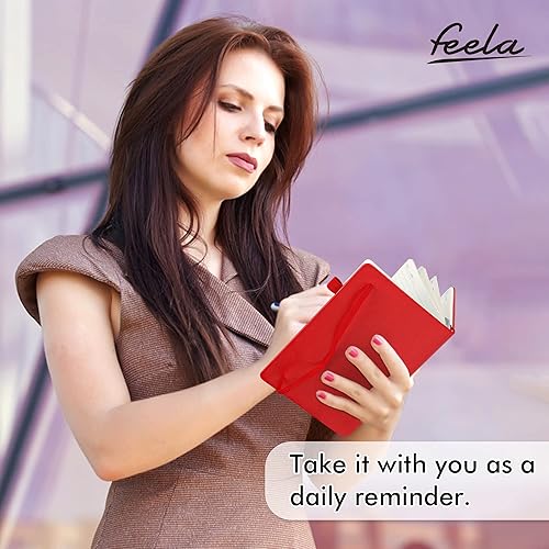 Miniatura 6 de Feela - Paquete de 5 cuadernos clásicos a rayas de tapa dura, A5, con soporte para bolígrafo y 5 bolígrafos negros, para escuela, negocios, diario,