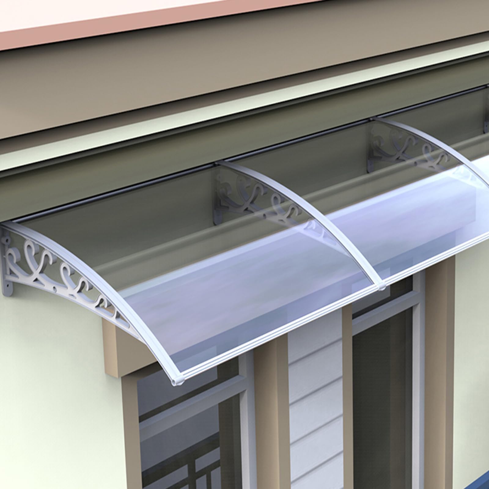 Auvent de porte contre les infiltrations d'eau et le jaunissement solaire marquise entrée