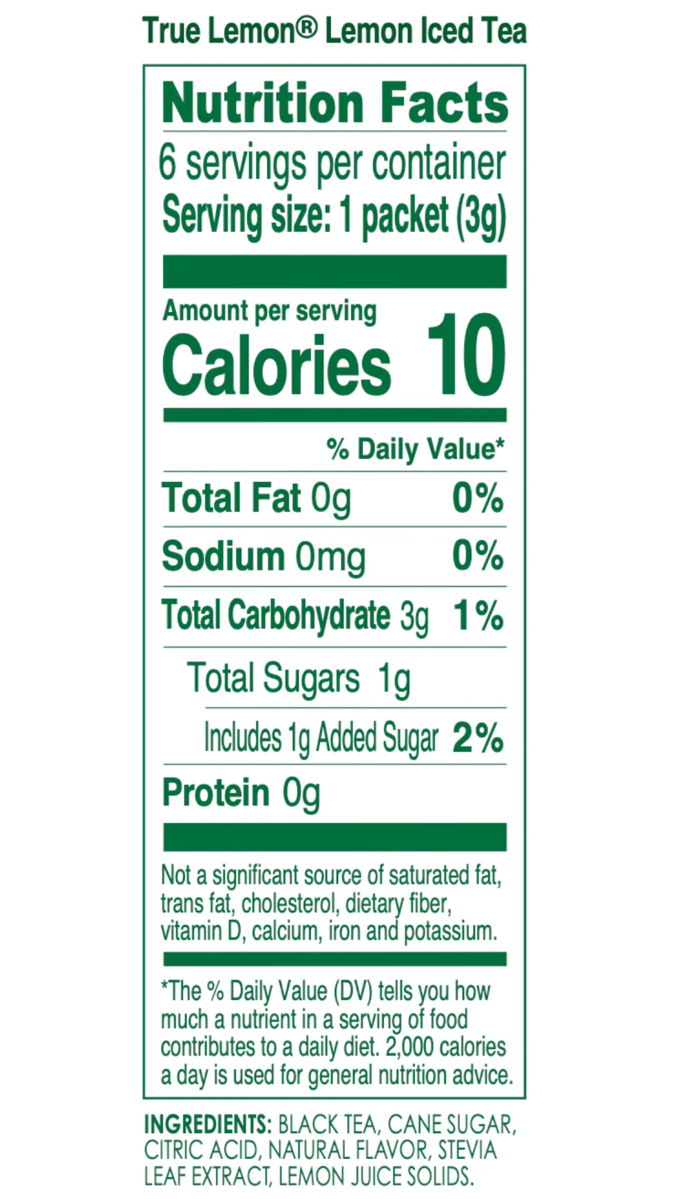 LEMON ICED TEA MIX by TRUE LEMON | Instant Powdered Drink Packets That Quench YOUR Thirst, Mouth Watering True Citrus LEMON (ICED TEA), 6 Count (Pack of 4)