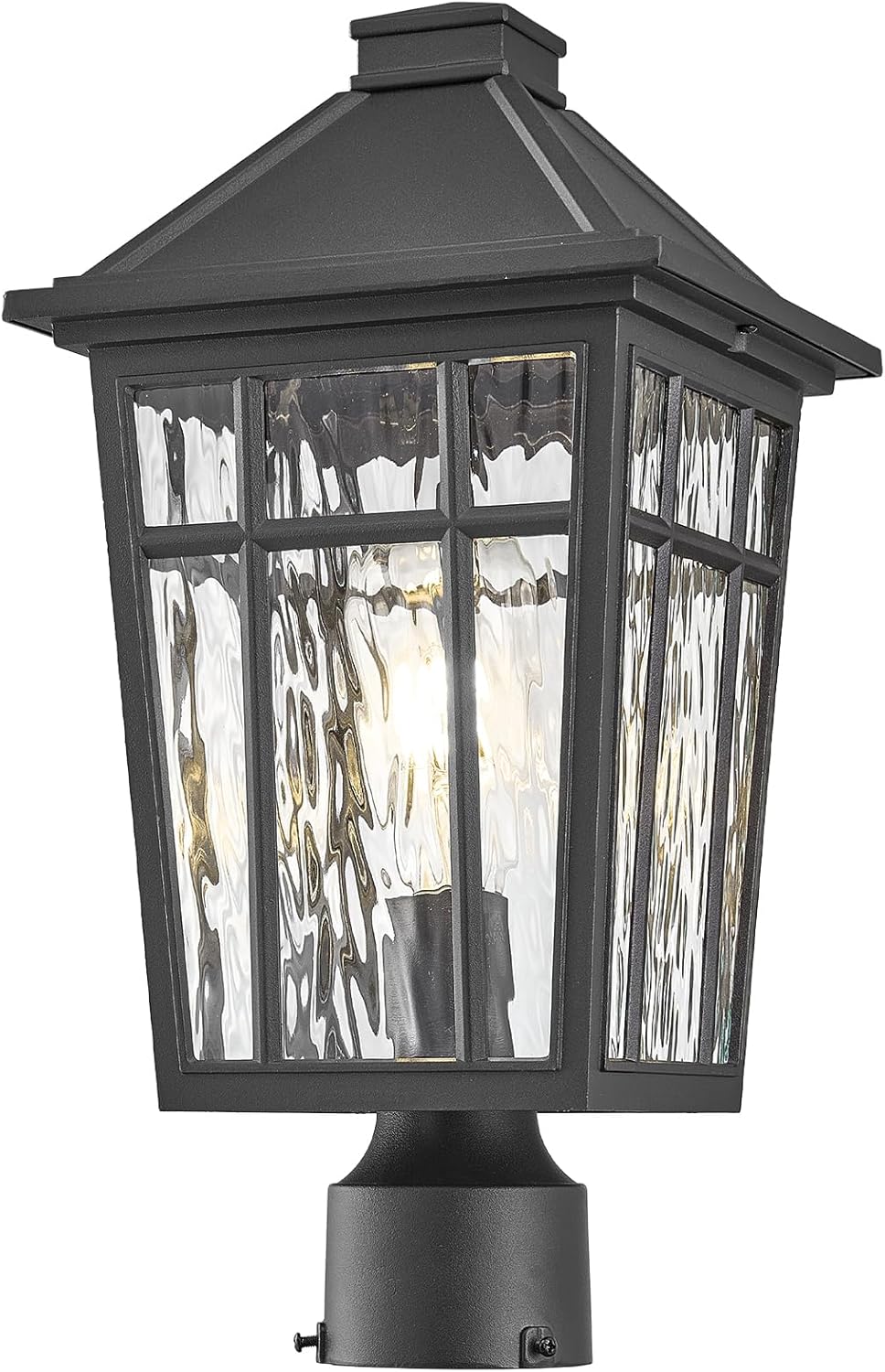 Outdoor Post Light Fixtures Black Outdoor Pole Light Waterproof Aluminum Pillar Lights Outdoor for Garden Patio Pathway Black 13.6 inch