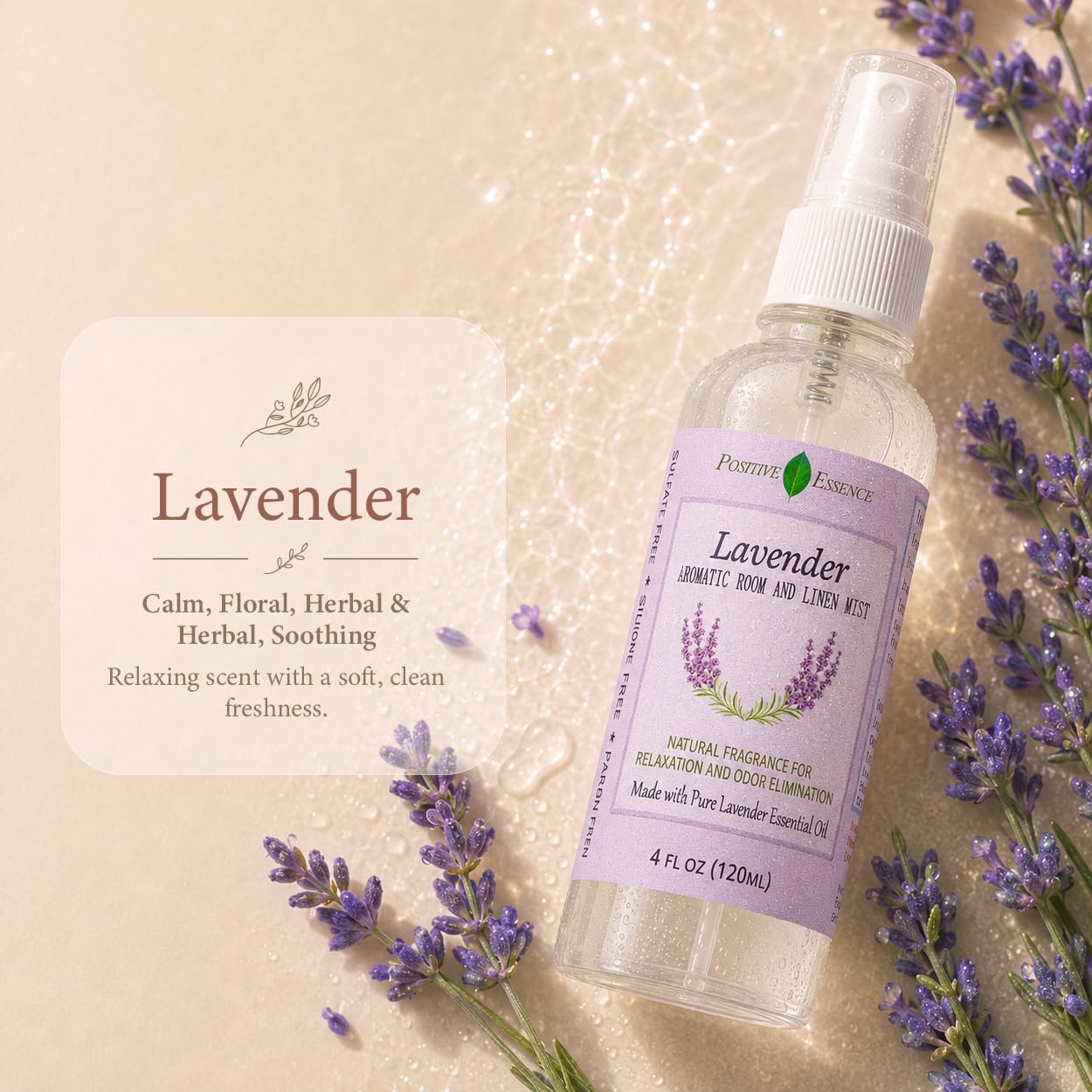 Lavender Room Spray & Linen Spray, Pillow Mist, 4.06 fl oz view 2
