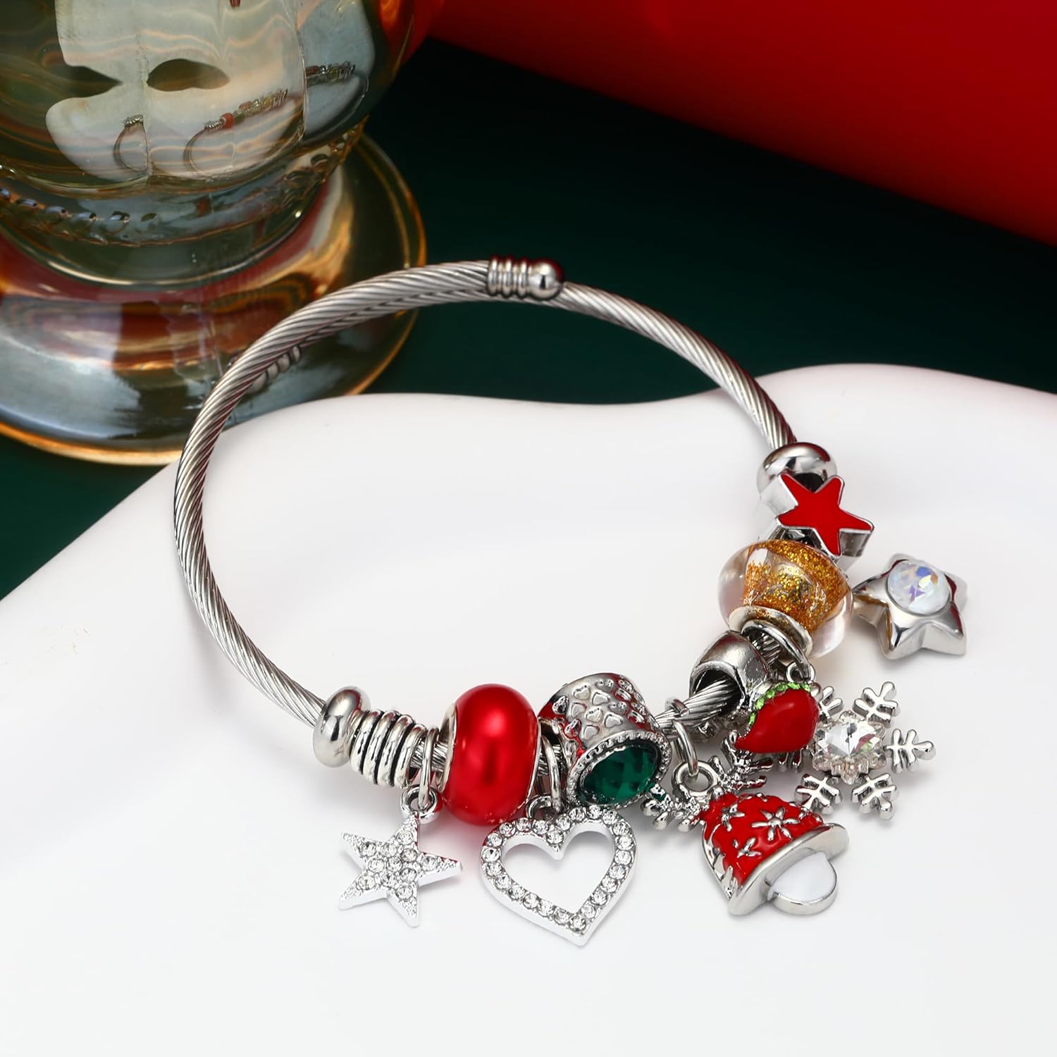 MISS RIGHT Bracelets for Women - Christmas Advent Calendar Bracelets 2024 24 Days Xmas Countdown Calendar DIY Jewelry Making Kit Gift 11 Charm Beads And Two Types of Bracelets - Image 5