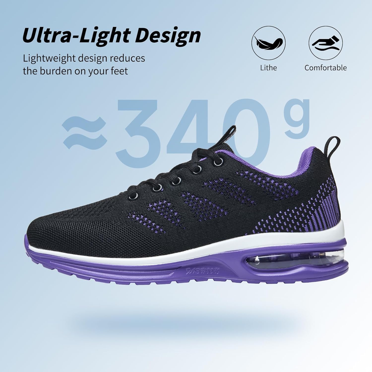 Walking Shoes Women Air Cushion Lightweight Breathable Sneakers & Tennis Footwear, Non-Slip All-Day Comfort for Running, Gym, Travel - Image 3