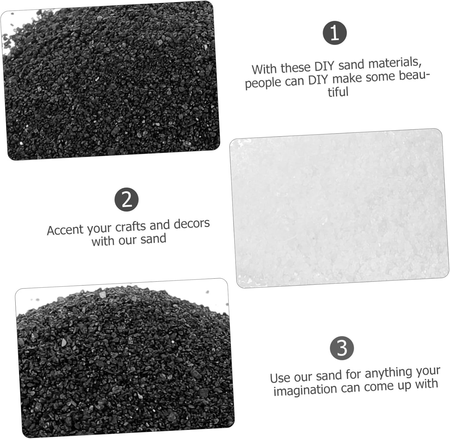 Milisten 2bags Natural Quartz Sand for Zen Garden Crafts White DIY Fine Sand Table Decor and Creative Projects