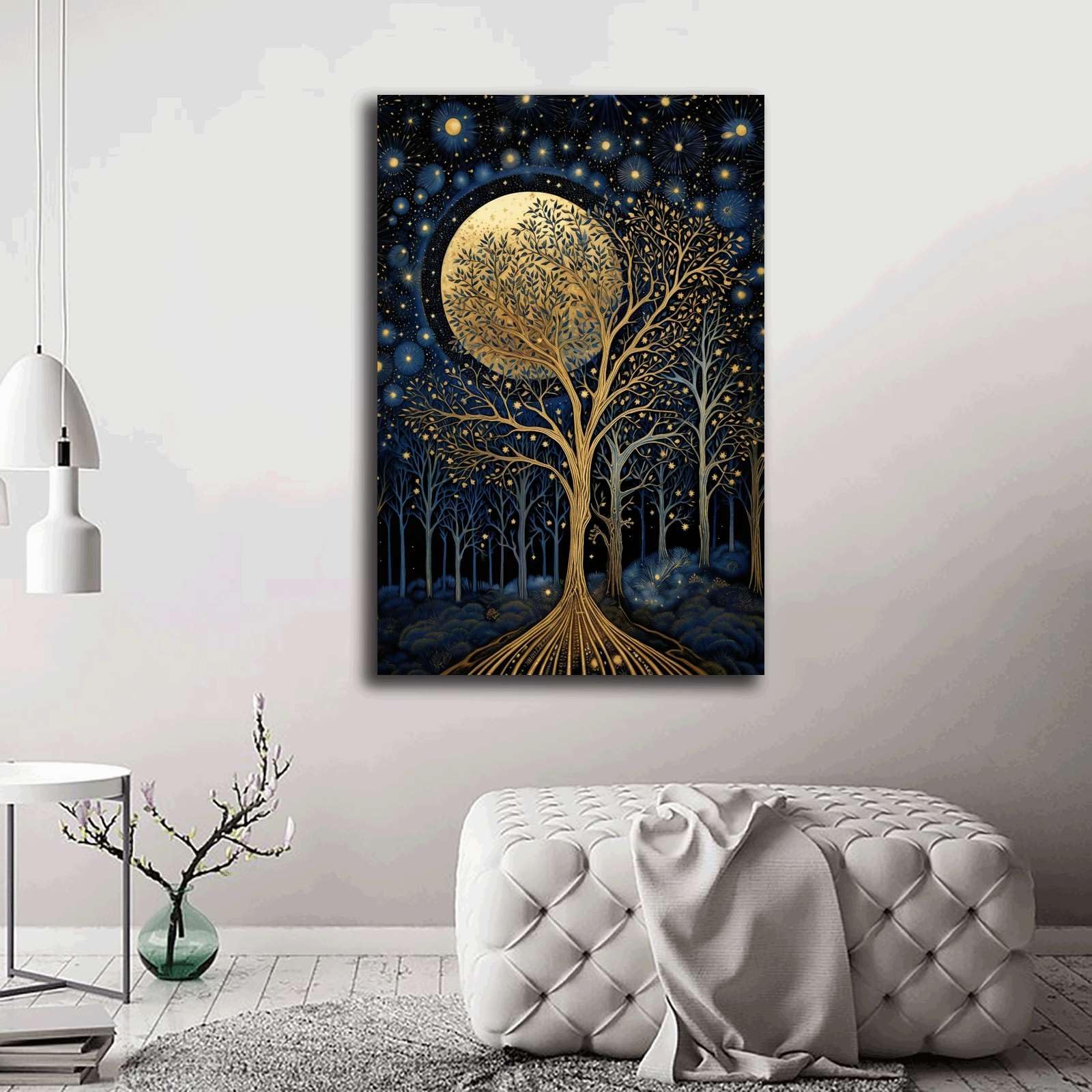 Amazon.com: Canvas Wall Art PostersWilliam Morris Star And Moon