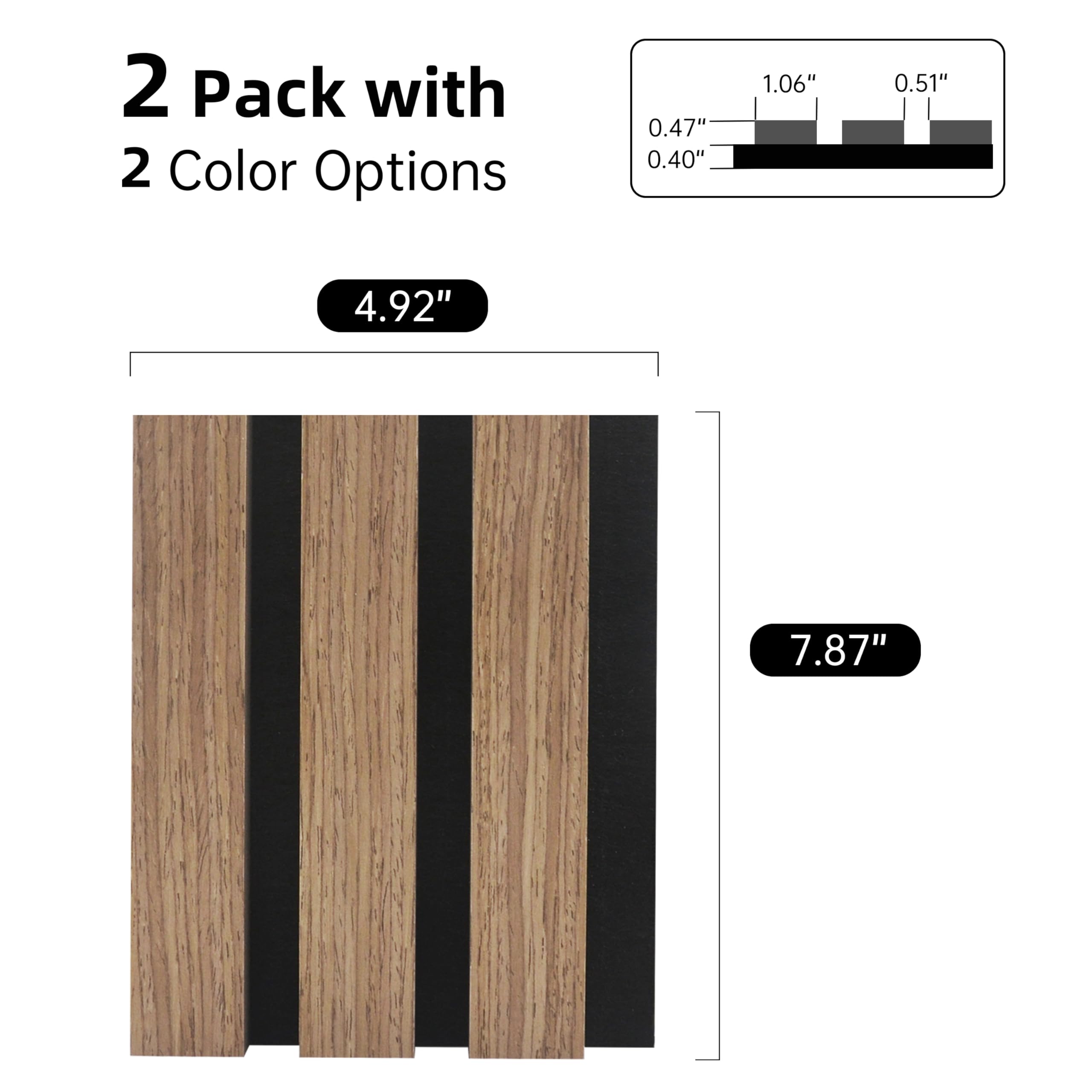Wood Panels for Wall, 2-Pack 4.92