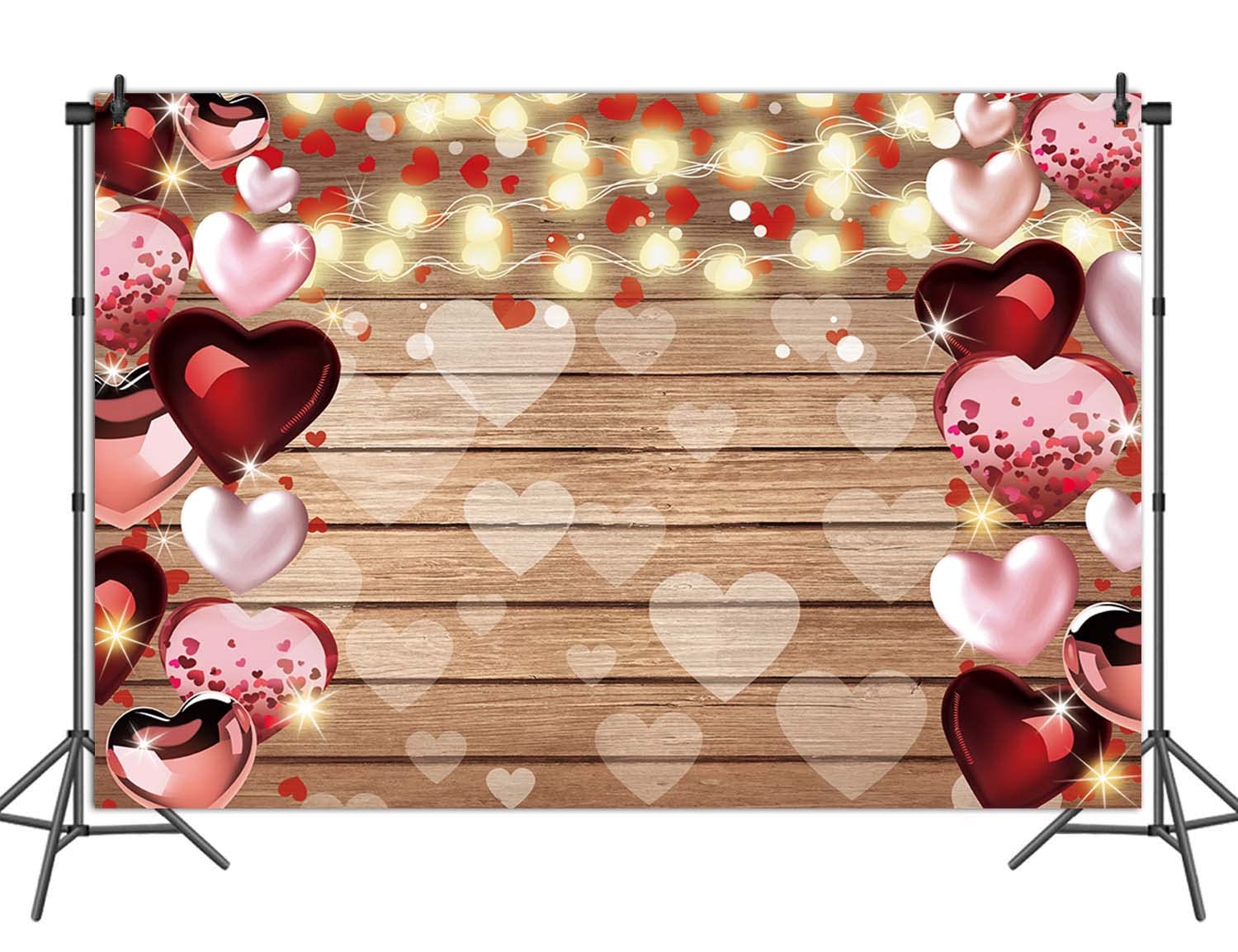 Valentinstag Hintergrund – 2,1x1,5 M, Herz-Liebes-Motiv, Für Party-Fotoshooting